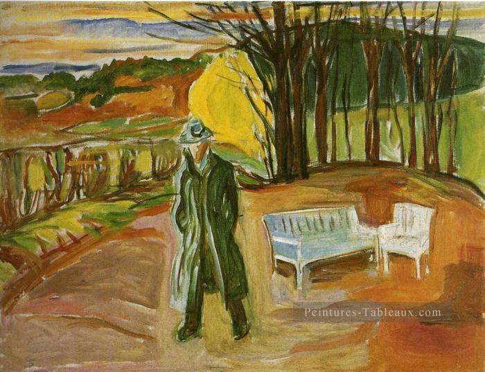 autoportrait dans le jardin ekely 1942 Edvard Munch Expressionism Peintures à l'huile